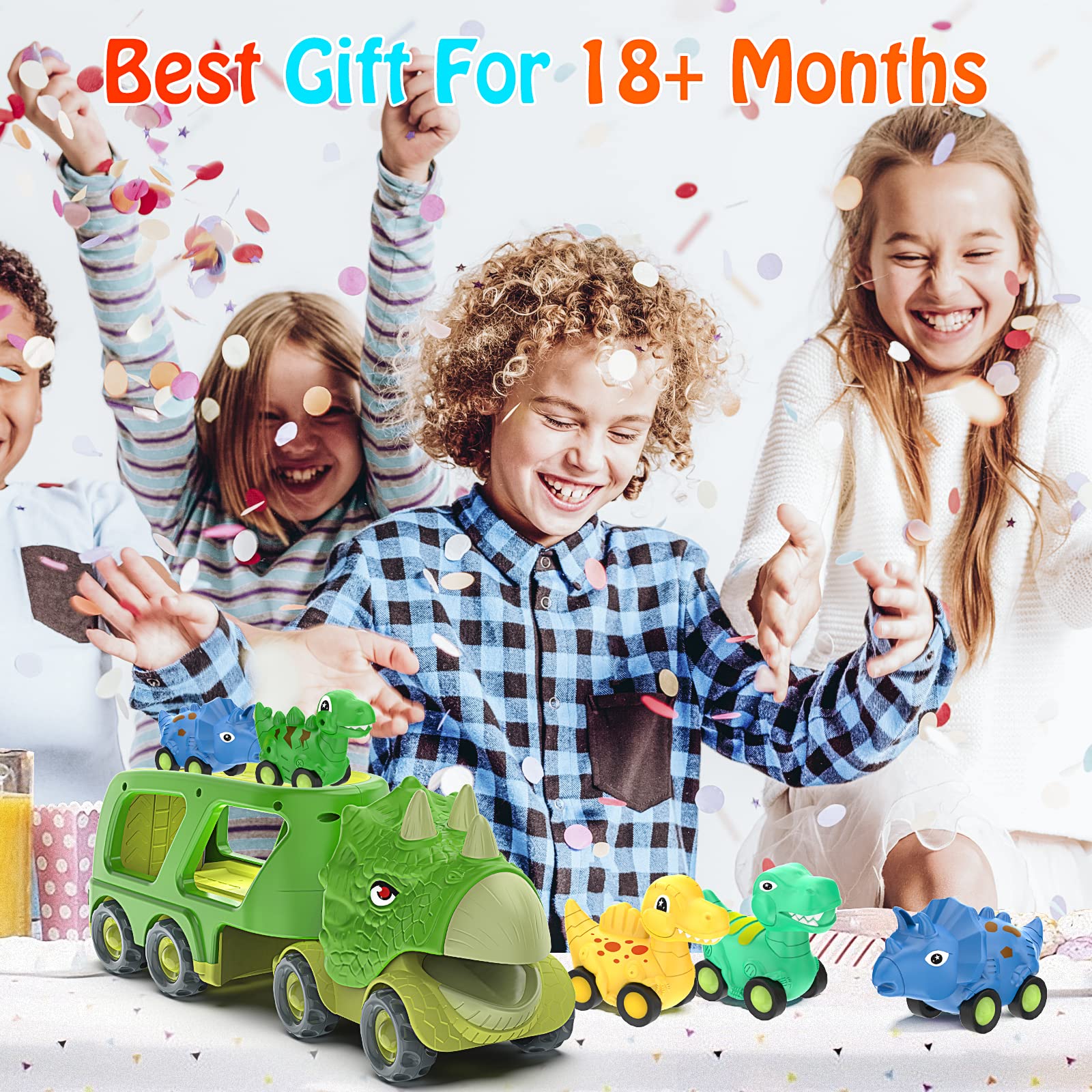 Foto 8 pulgar | Camión De Transporte Veslier De Juguete Con Forma De Dinosaurio Con 4 Coches De Dinosaurio, 3 O Más - Venta Internac