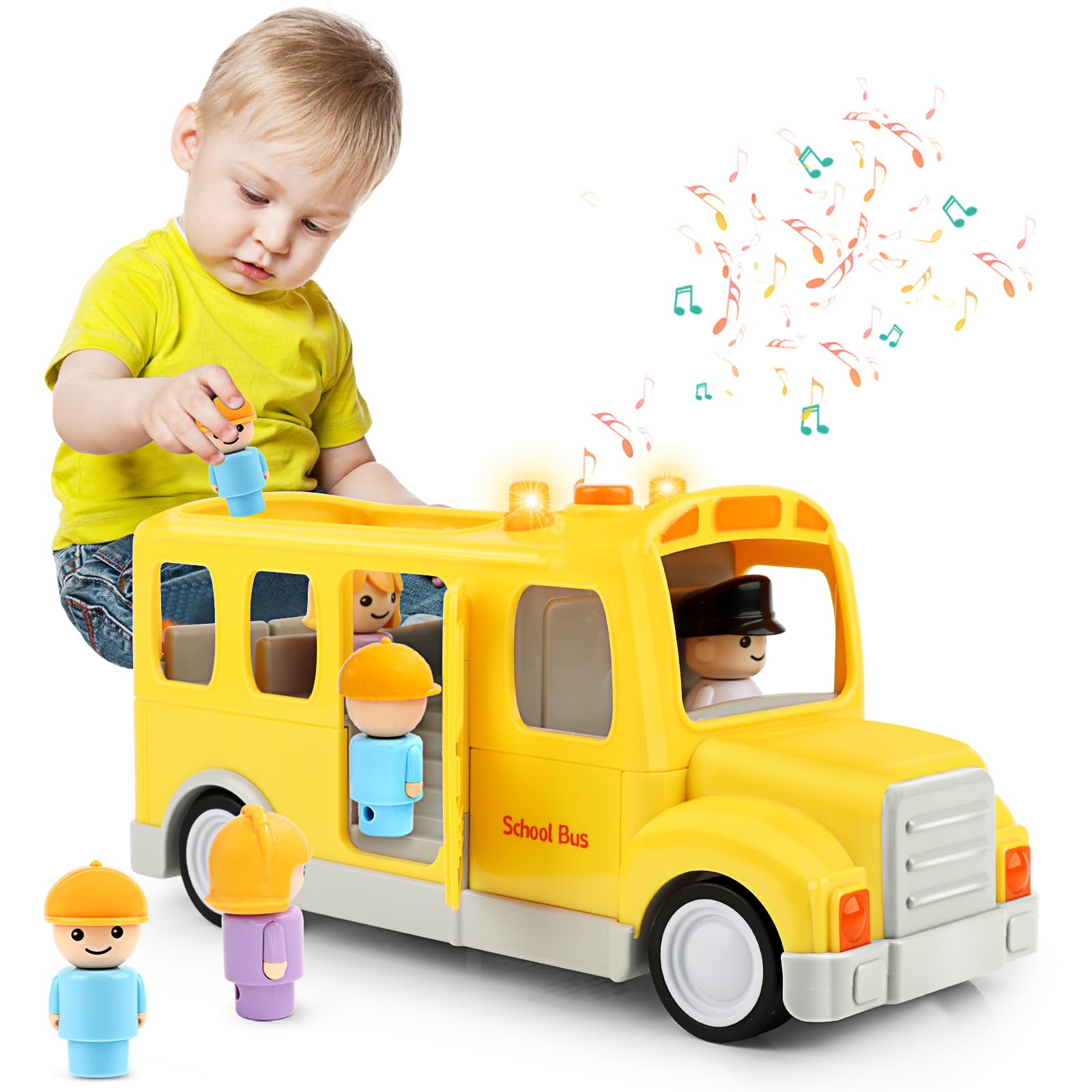 Autobús Escolar De Juguete Nicmore 2024 Con Luces Y Sonidos Y 5 Figuras De Más De 18 M - Venta Internacional.