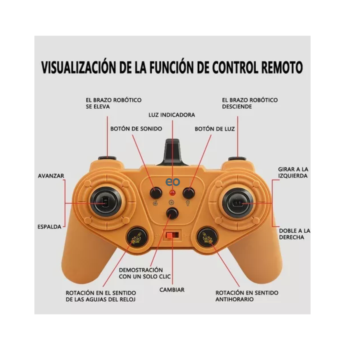 Foto 4 pulgar | Excavadora Control Remoto Eo Safe Imports Esi-11240 Amarillo