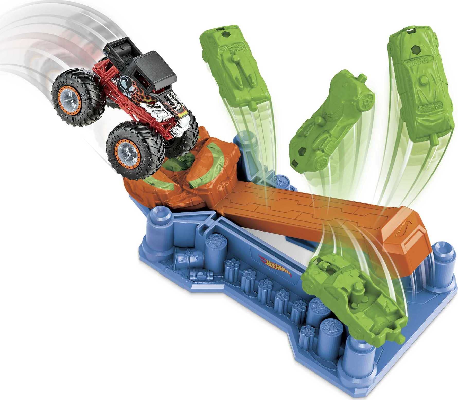 Foto 5 pulgar | Playset Hot Wheels Monster Trucks Launch & Bash Para Niños De 4 A 8 Años - Venta Internacional.