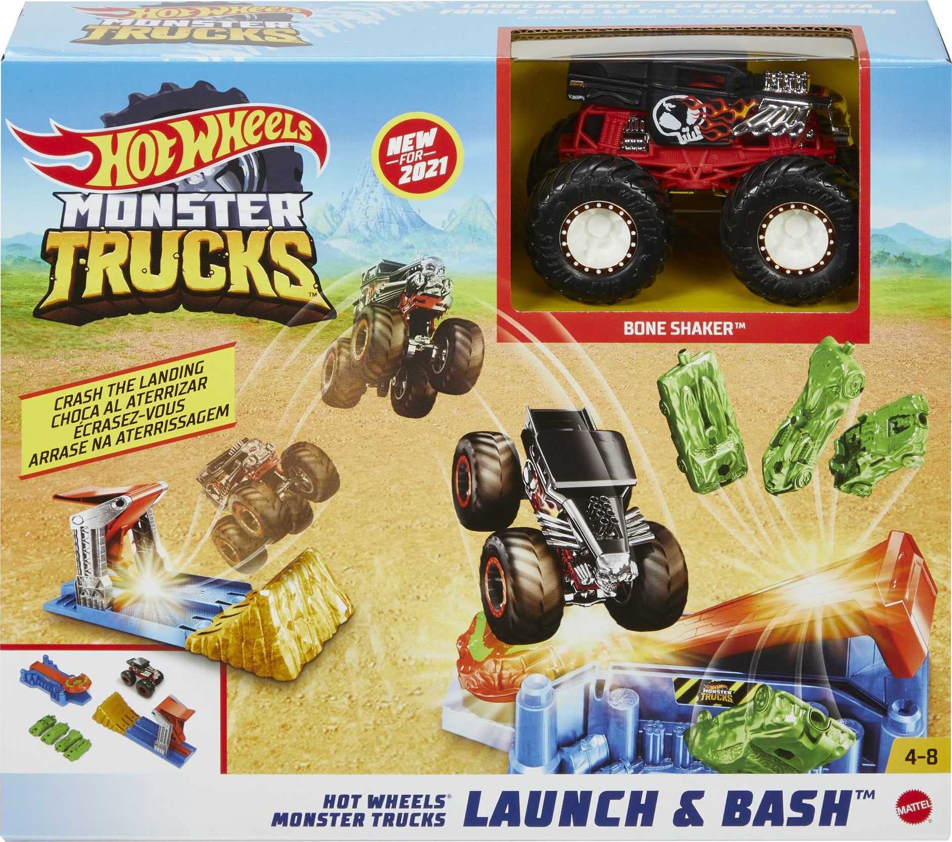 Foto 7 pulgar | Playset Hot Wheels Monster Trucks Launch & Bash Para Niños De 4 A 8 Años - Venta Internacional.
