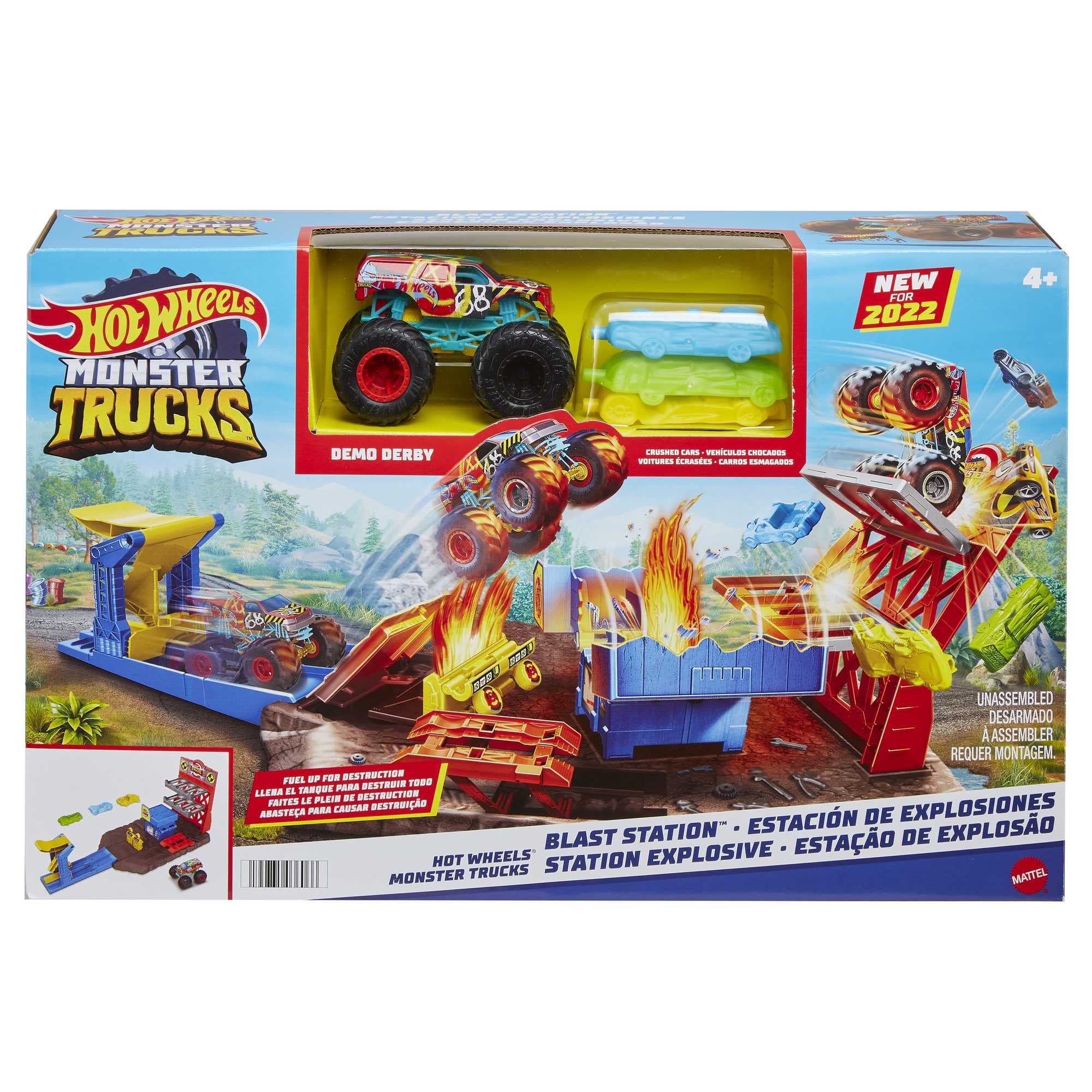 Foto 7 pulgar | Playset Hot Wheels Monster Trucks Blast Station Con Camión - Venta Internacional.