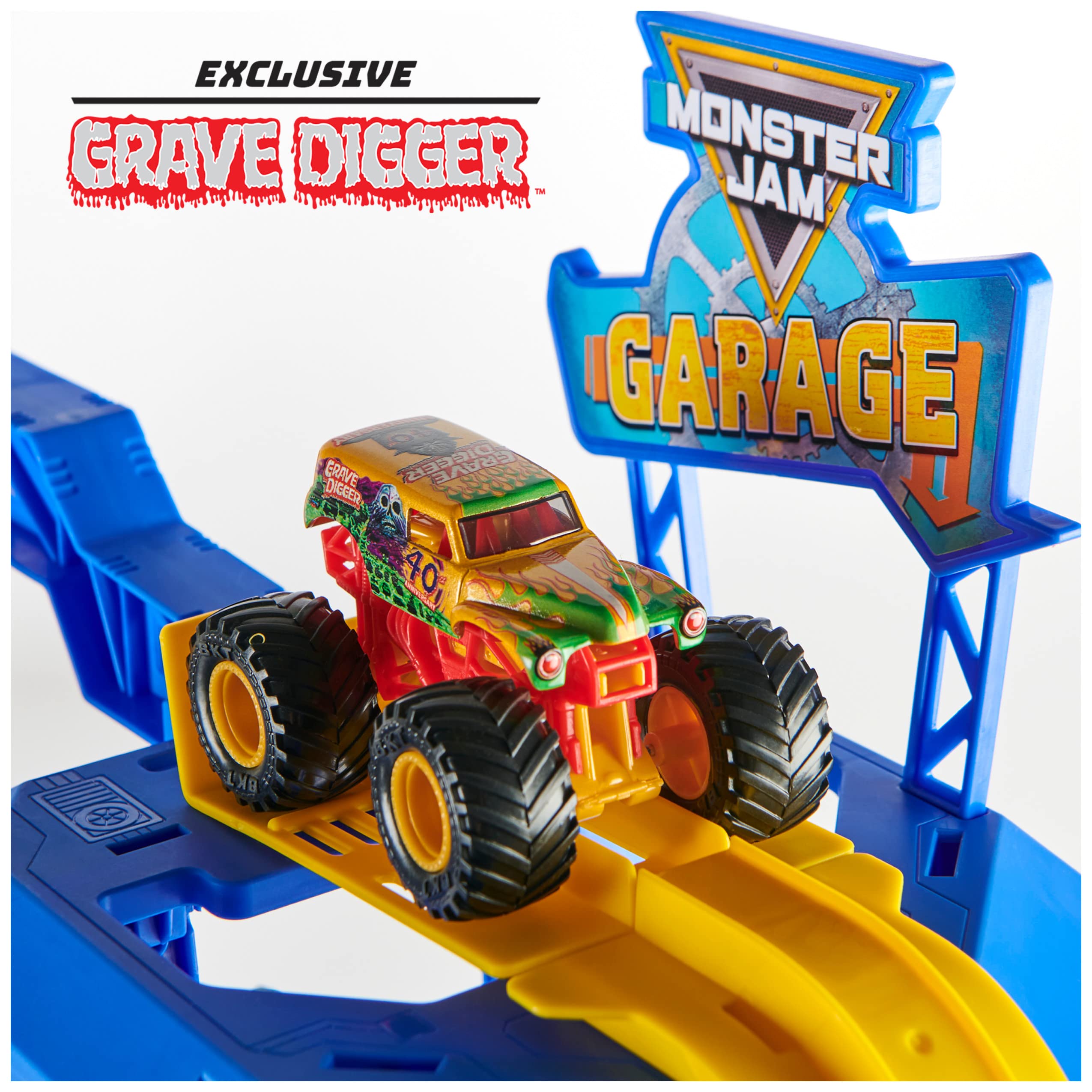 Foto 4 pulgar | Playset Monster Jam Garage Con Camión Excavador De Tumbas Exclusivo - Venta Internacional.