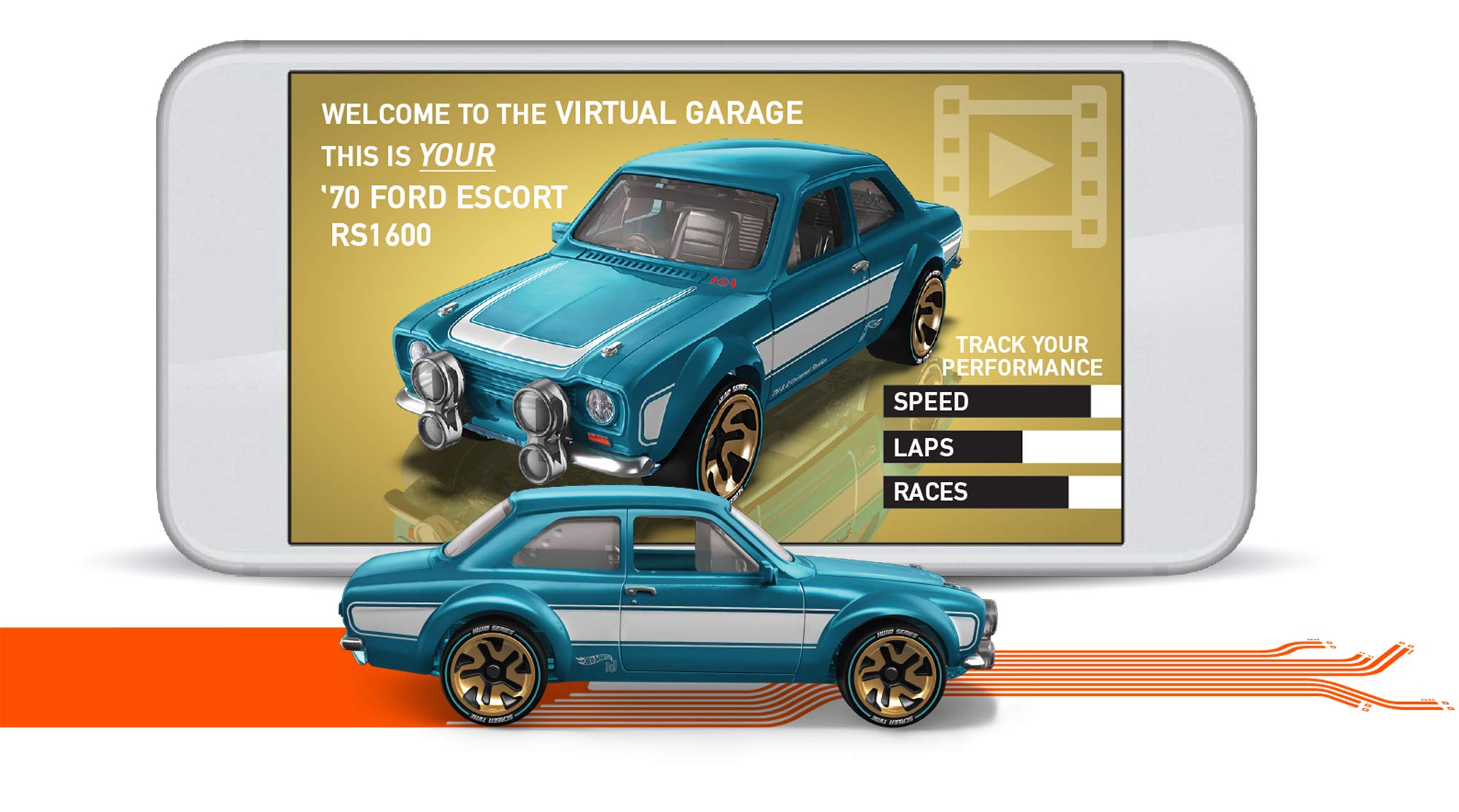 Foto 5 pulgar | Ford Escort Rs1600 De Toy Hot Wheels Id 70 Con Portal De Carreras - Venta Internacional.