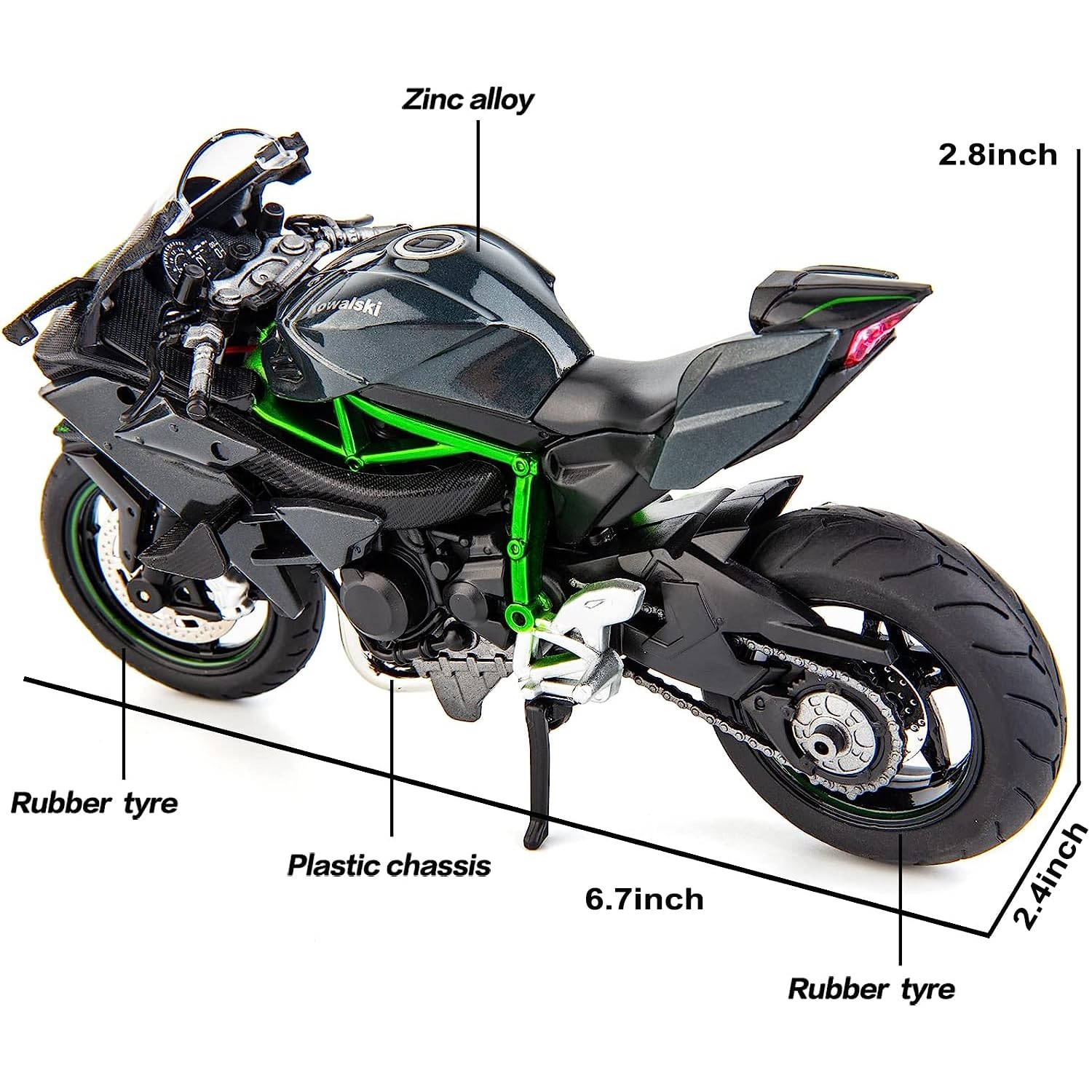 Foto 3 pulgar | Modelo de Motocicleta BDTCTK Kawasaki Ninja H2R Escala 1:12 - Venta Internacional