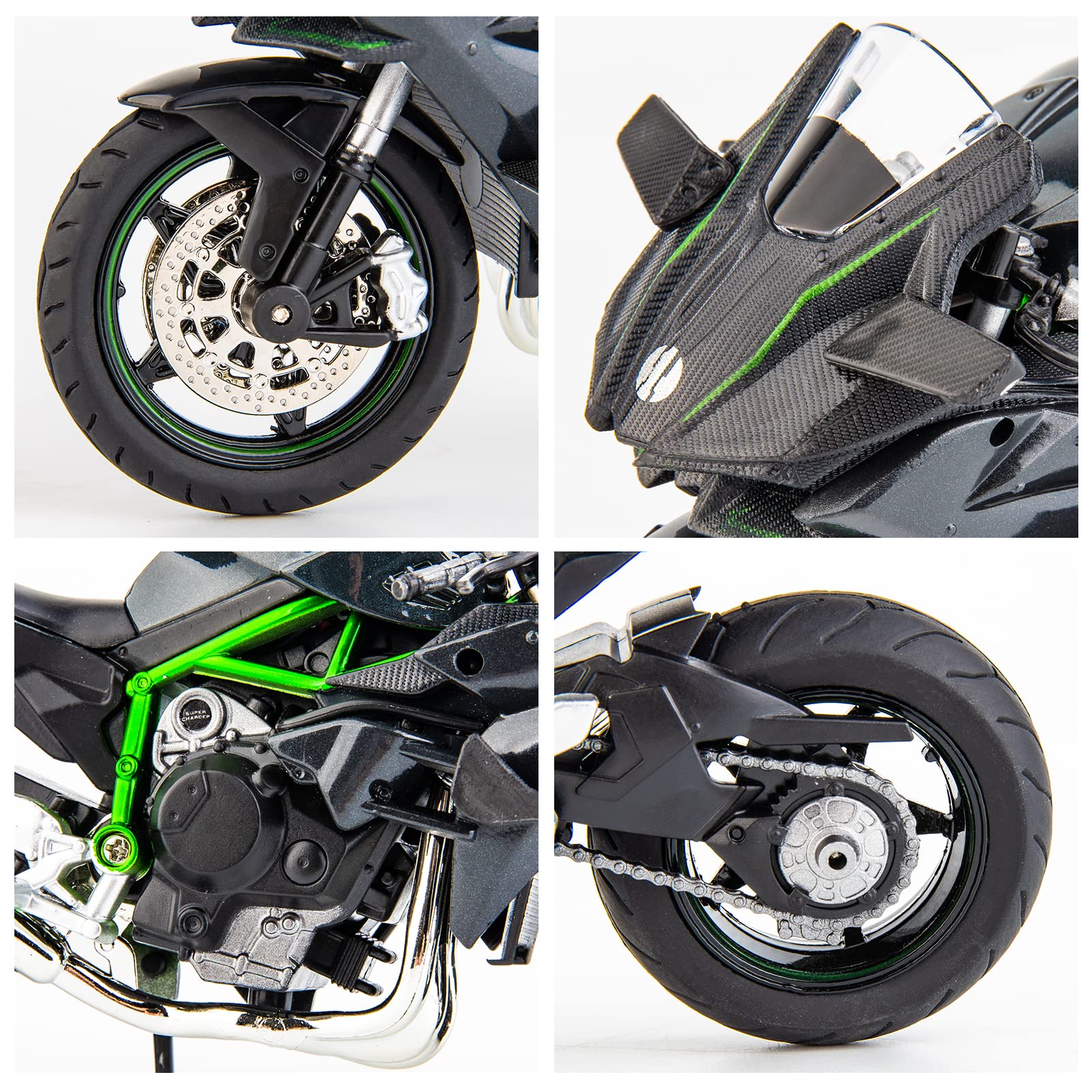 Foto 4 pulgar | Modelo de Motocicleta BDTCTK Kawasaki Ninja H2R Escala 1:12 - Venta Internacional