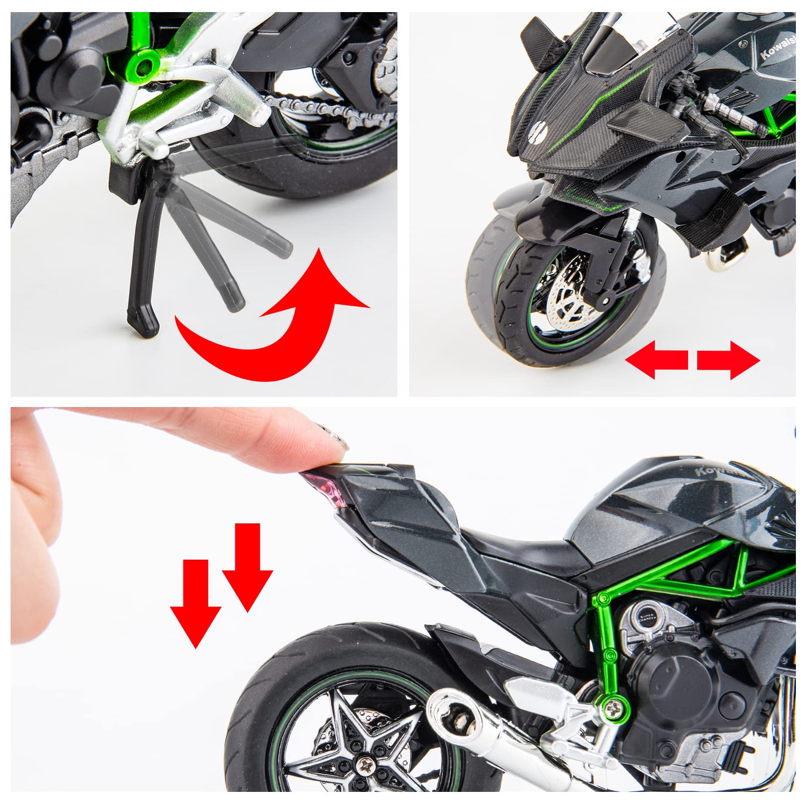 Foto 5 pulgar | Modelo de Motocicleta BDTCTK Kawasaki Ninja H2R Escala 1:12 - Venta Internacional
