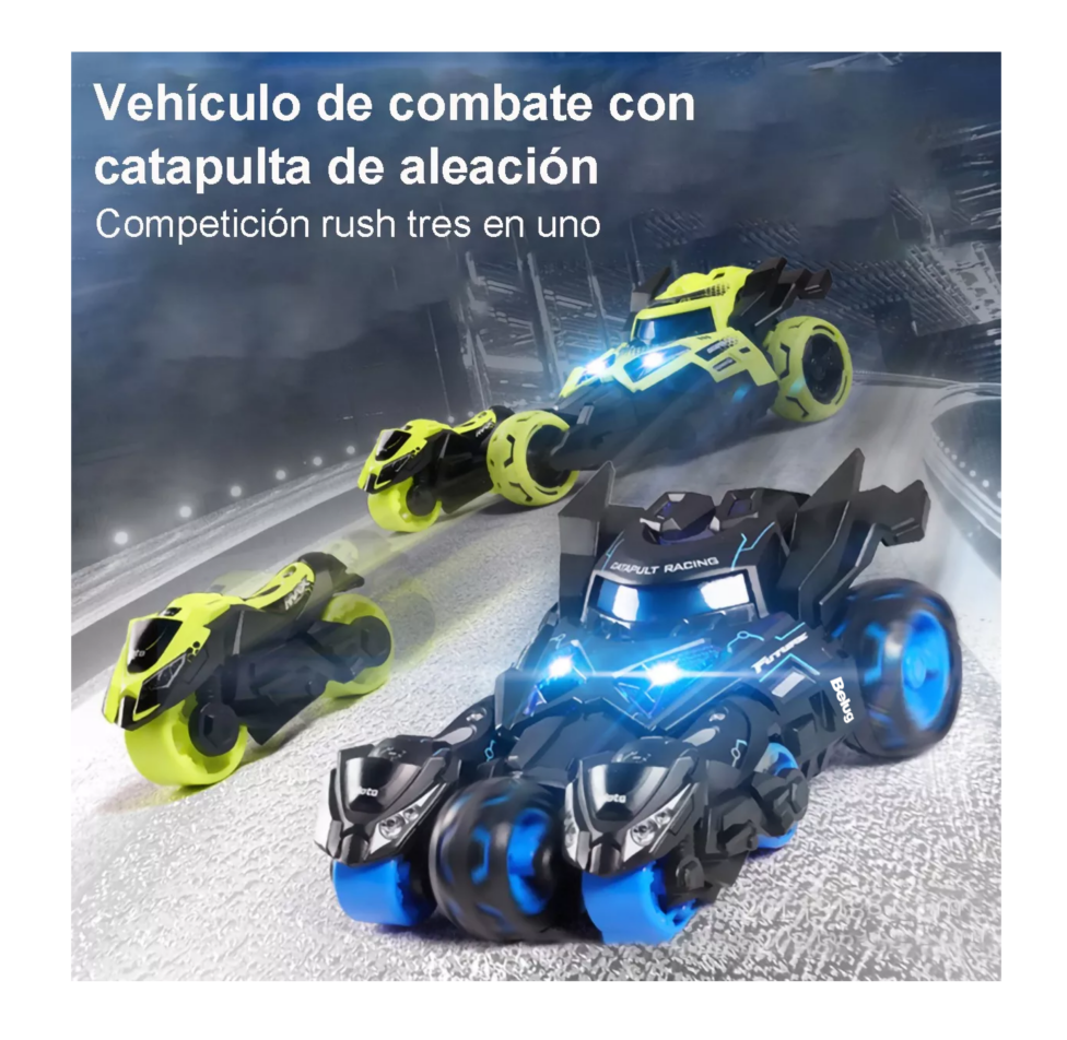 Foto 3 pulgar | Juguete Coche Con Luz Música 3 En 1 Catapulta Carro Niño Negro/azul Belug