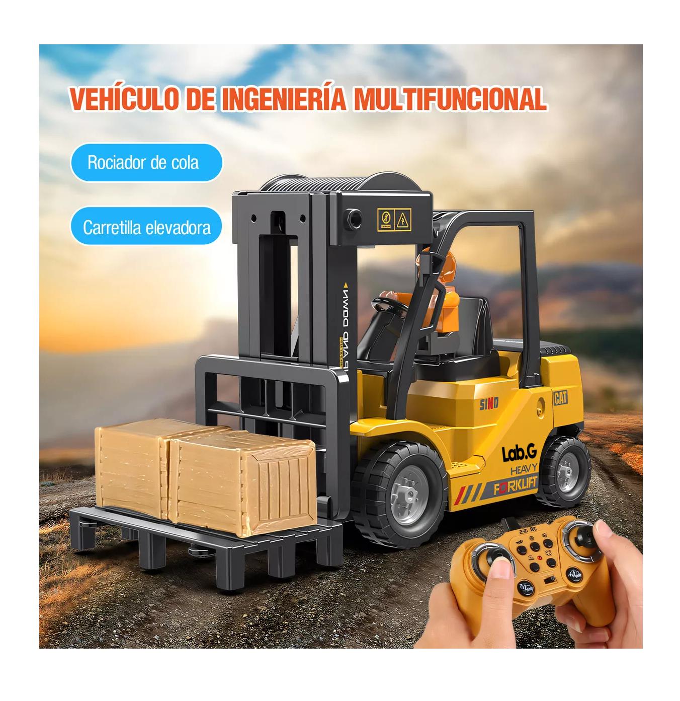 Foto 4 pulgar | Montacargas A Control Remoto Con Luz Y Música Para Niños Amarillo