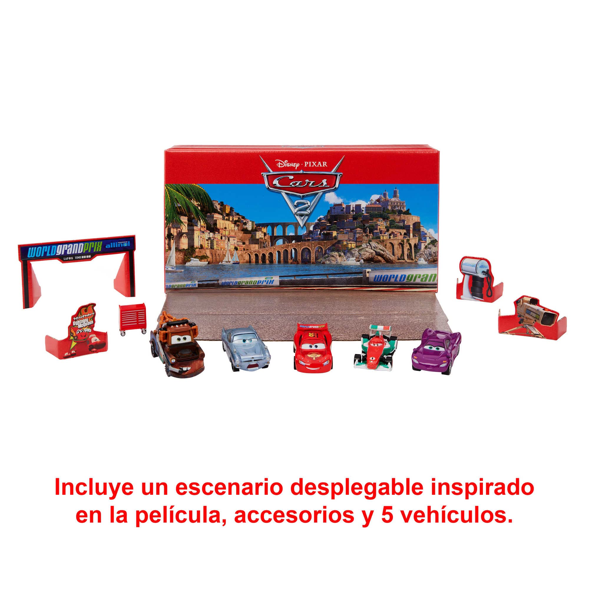 Foto 3 pulgar | Set De Vehículos De Juguete Mattel Disney Pixar Cars 5 Cars Con Carro De Herramientas - Venta Internacional.