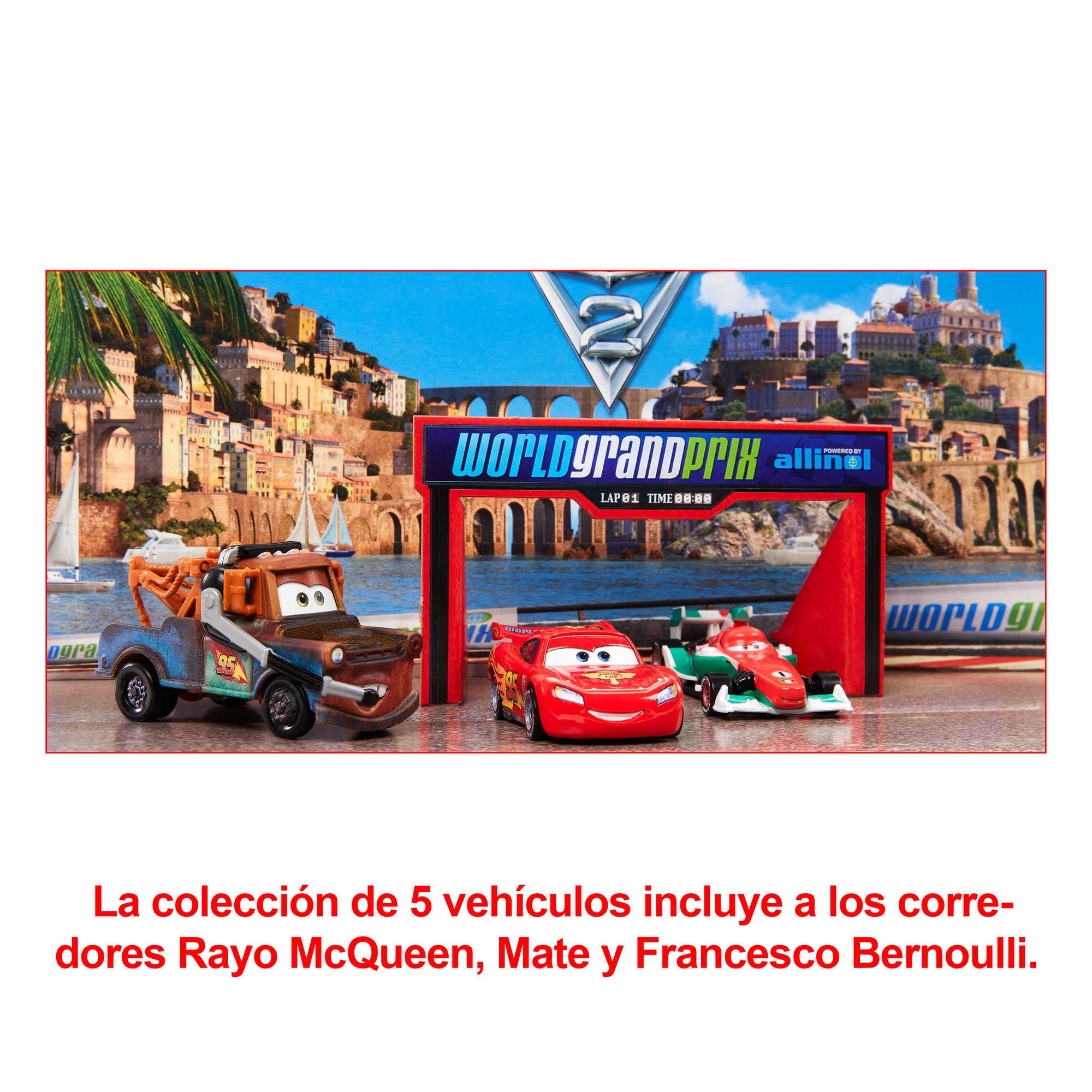 Foto 4 pulgar | Set De Vehículos De Juguete Mattel Disney Pixar Cars 5 Cars Con Carro De Herramientas - Venta Internacional.