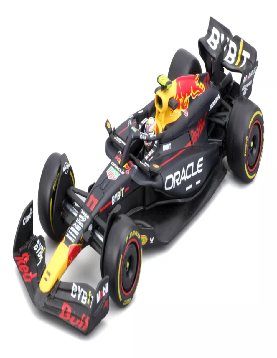 Foto 3 pulgar | Auto Bburago F1 Red Bull Checo Pérez #11 + Termo De Regalo Güish