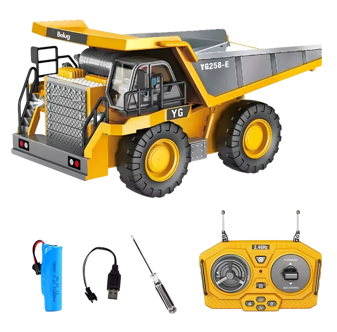 Vehículo De Camión Volquete Aleación Belug Rc 1:24 9ch Color Naranja Personaje Marshall