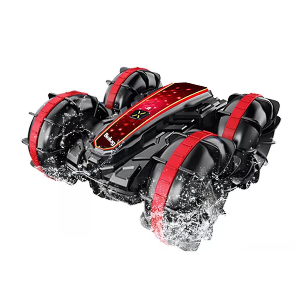 Juguete Coche Anfibio Belug, Con Doble Lado De Conducción 360° Color Rojo