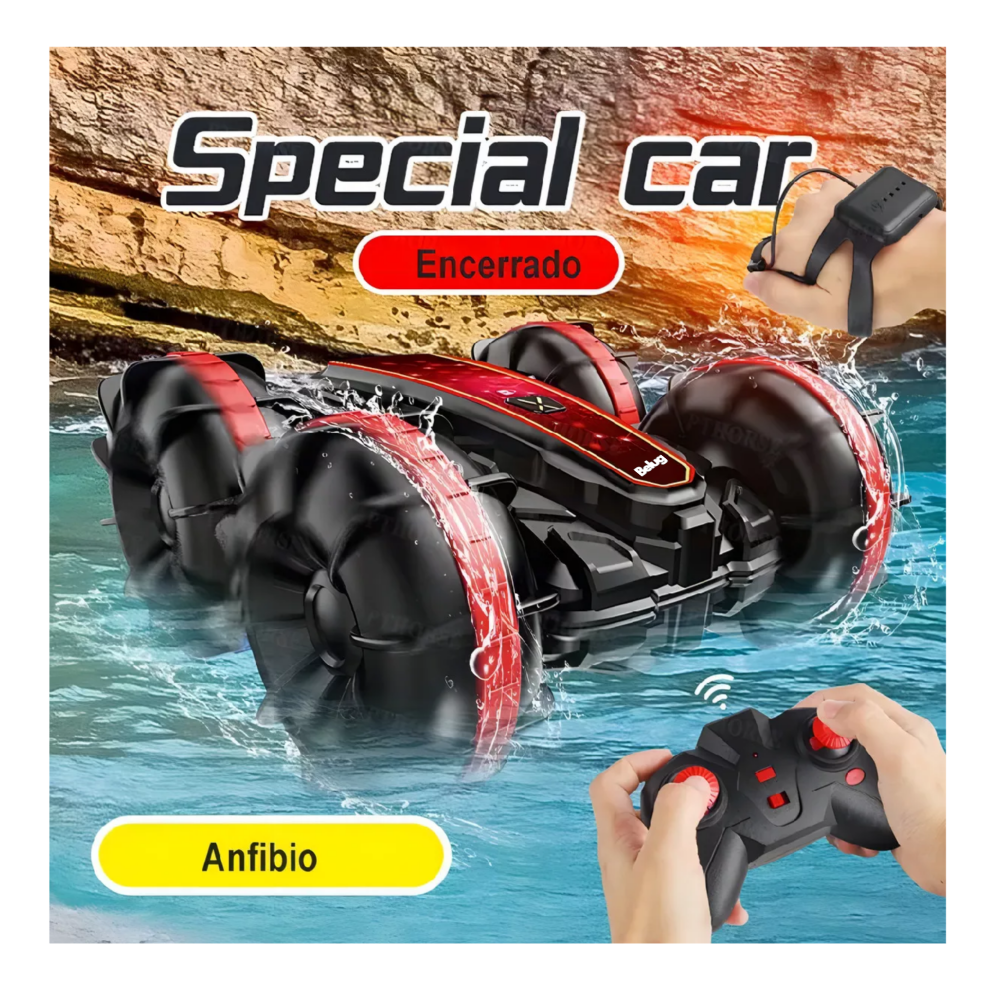 Foto 3 | Juguete Coche Anfibio Belug, Con Doble Lado De Conducción 360° Color Rojo