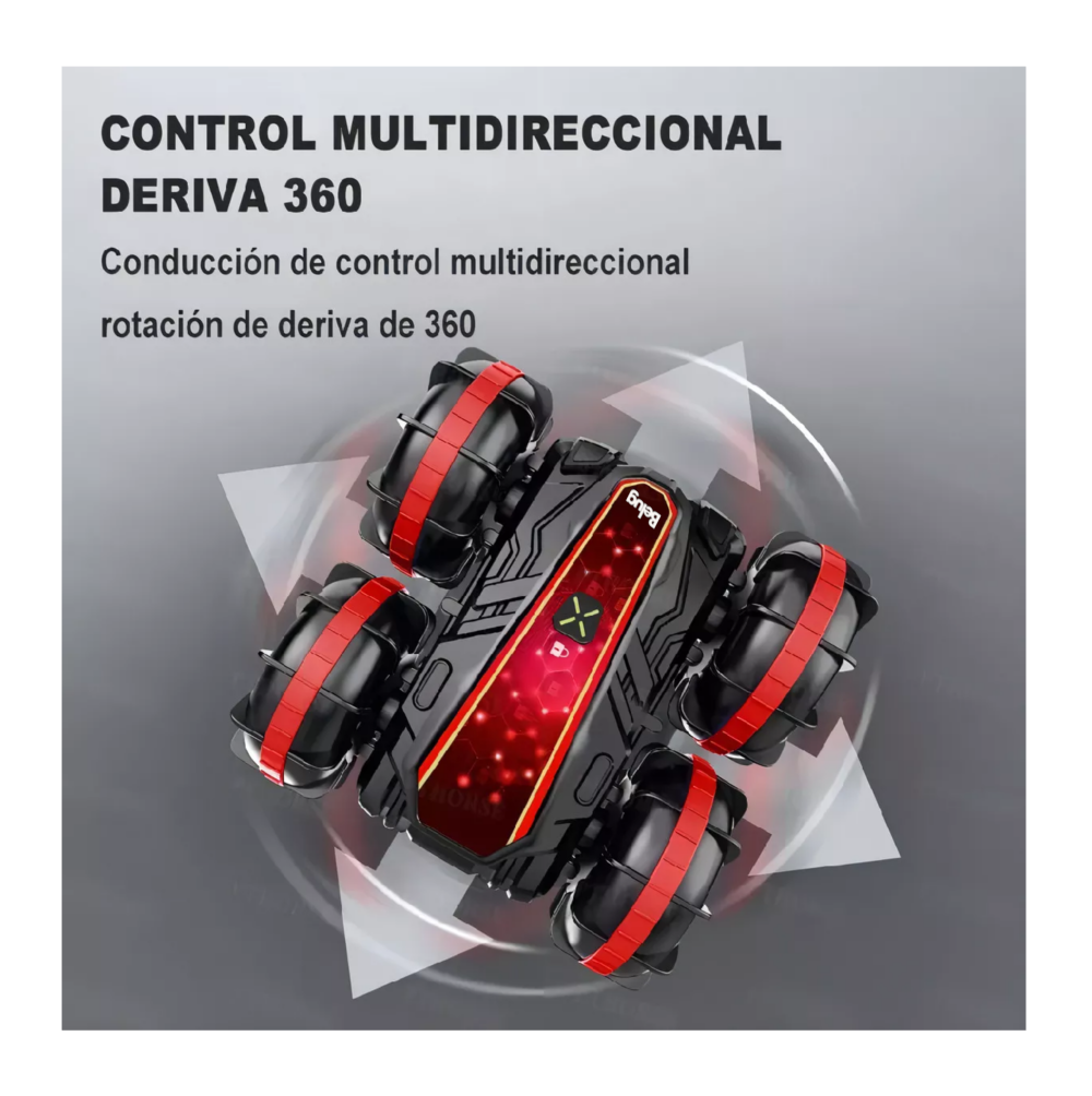 Foto 5 pulgar | Juguete Coche Anfibio Belug, Con Doble Lado De Conducción 360° Color Rojo