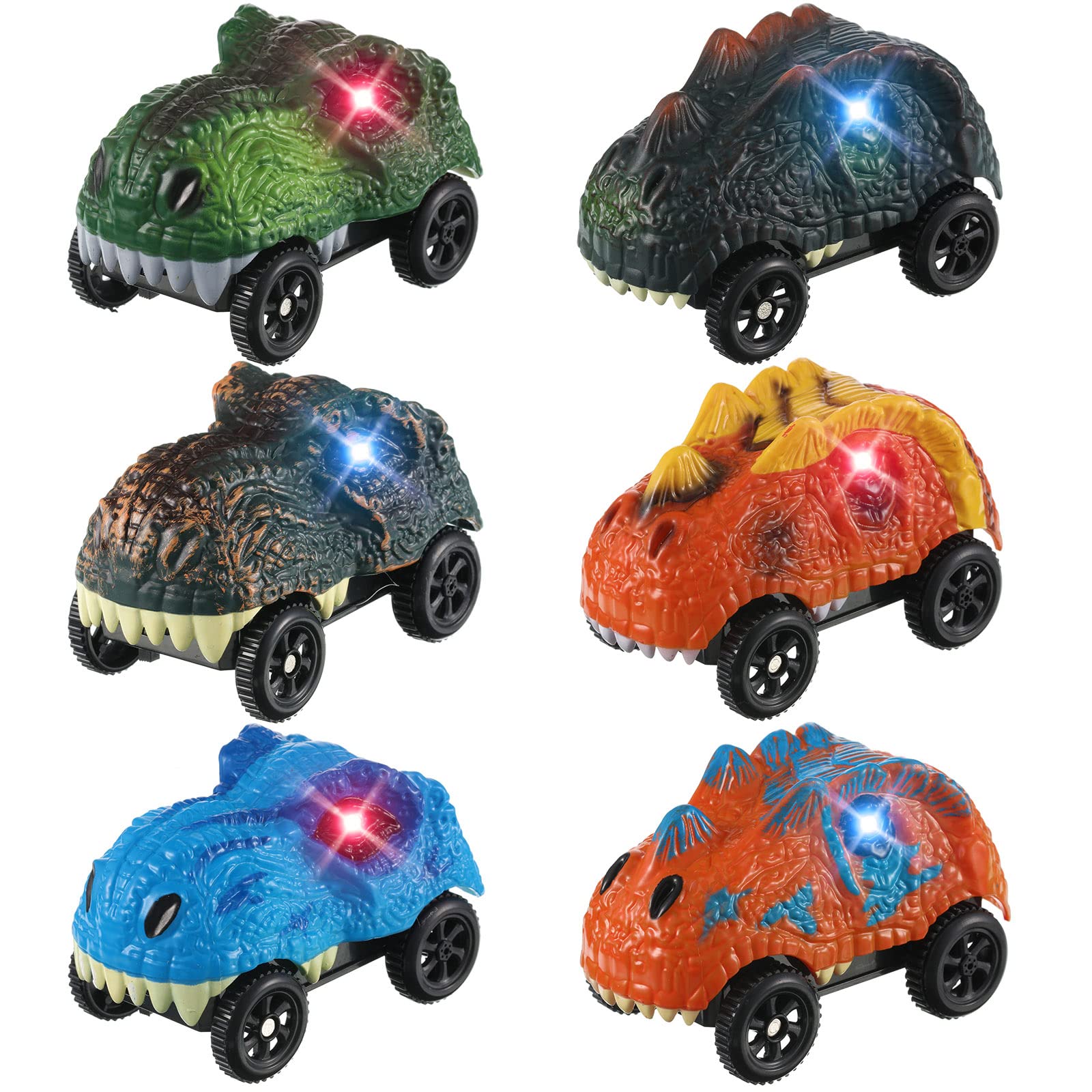 Foto 2 pulgar | Coches con Forma de Dinosaurio Skylety con Luz Led 6 Piezas - Venta Internacional