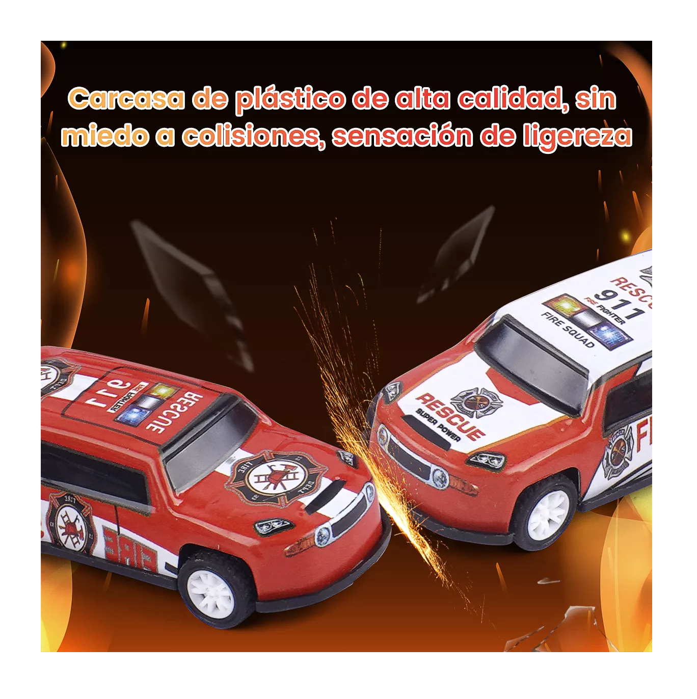 Foto 6 pulgar | Camion De Bomberos Con Pista Catapultante 6 Pzs Rojo/blanco