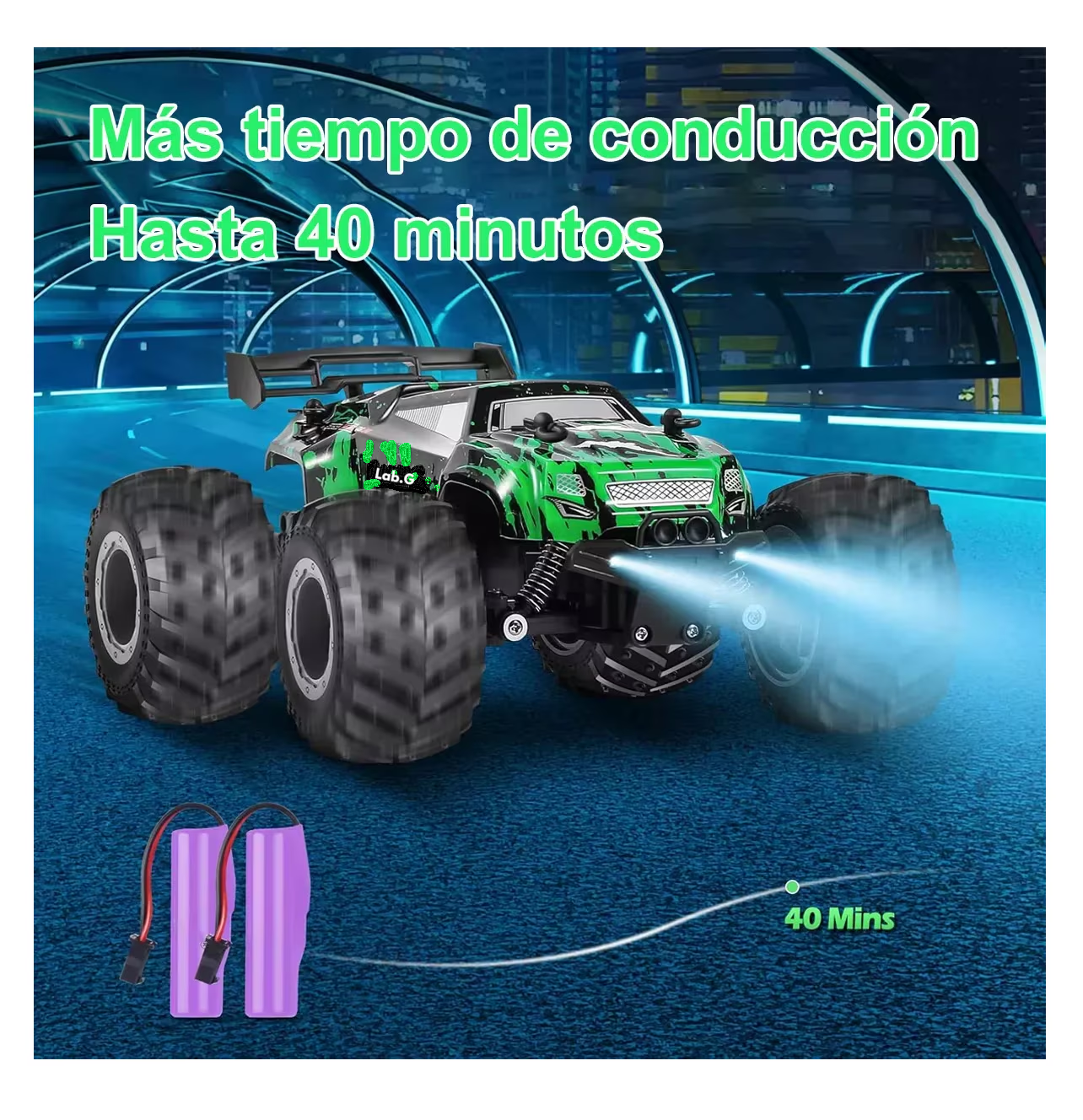 Foto 4 pulgar | Carro de Control Remoto Lab.g 2 Pilas Recargable Negro