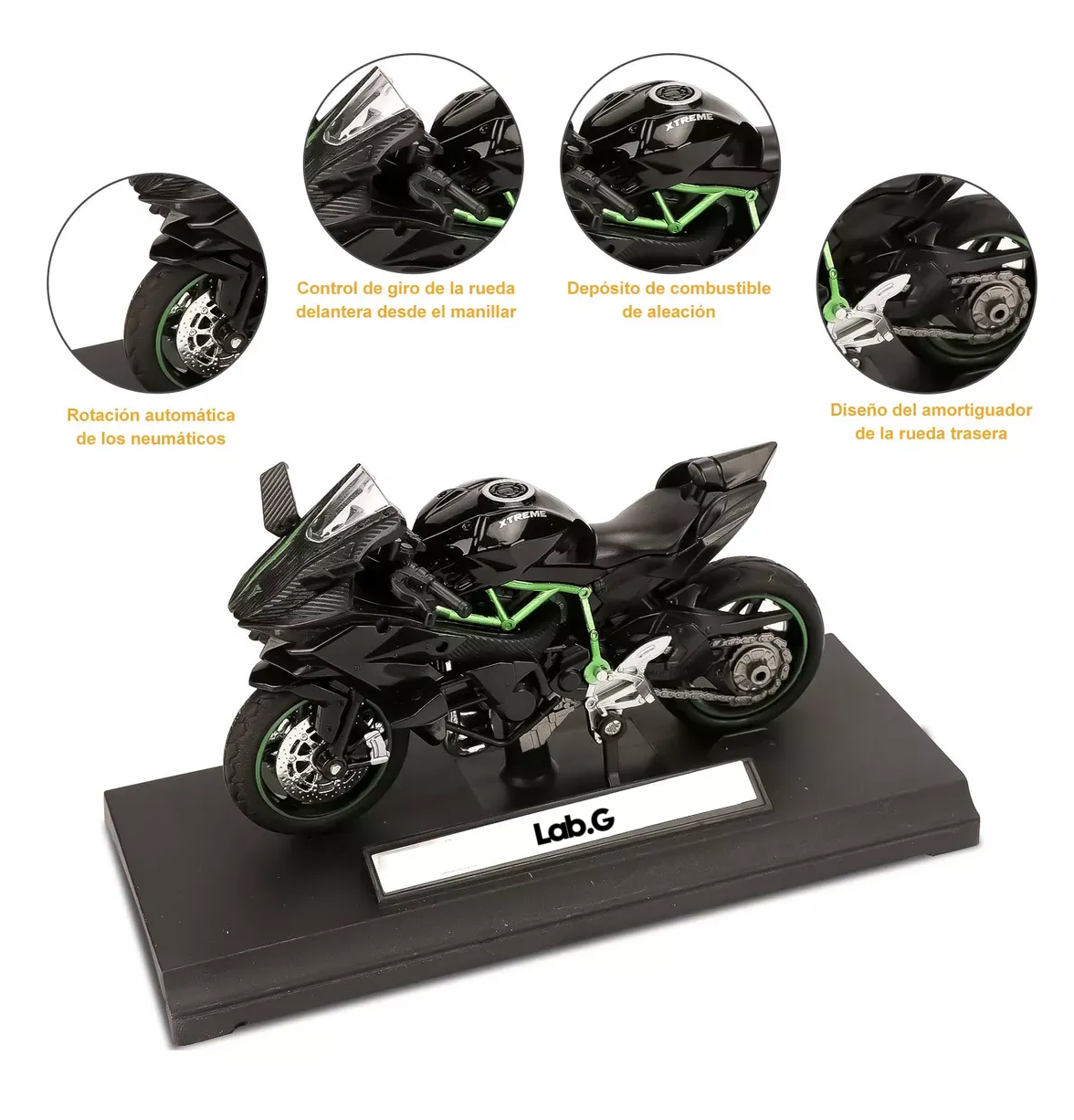 Foto 4 | Motocicleta Escala 1:18 Lab.G para Niño