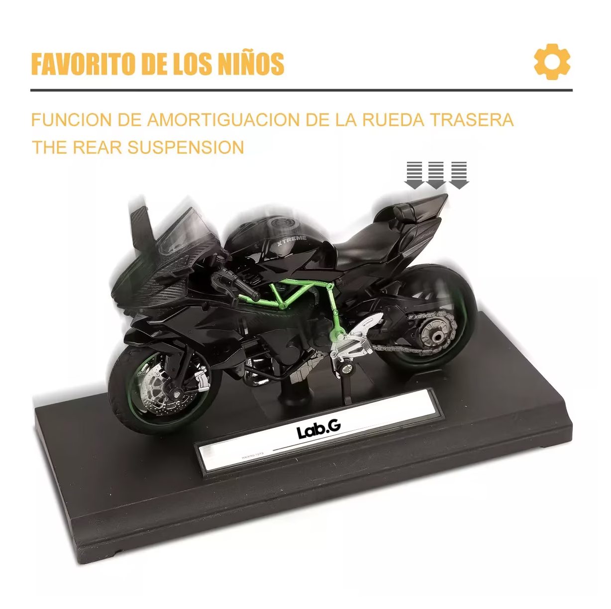 Foto 6 pulgar | Motocicleta Escala 1:18 Lab.G para Niño