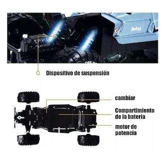 Foto 2 | Carro Control Remoto Recargable Todoterreno Belug Azul