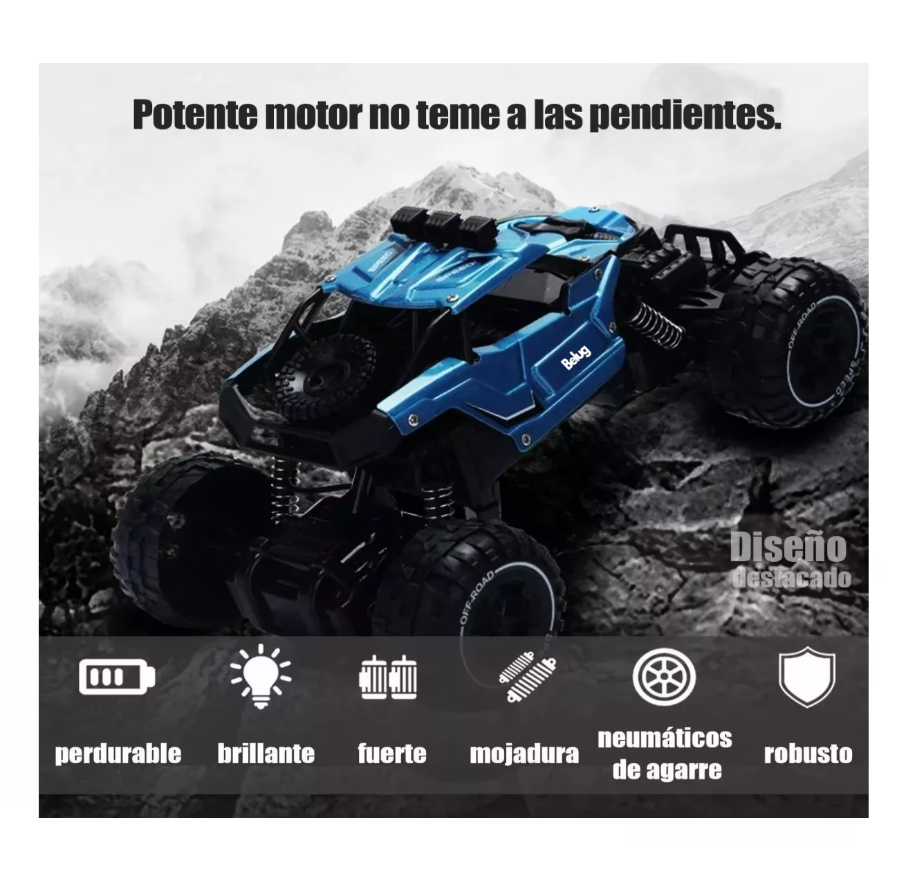 Foto 3 | Carro Control Remoto Recargable Todoterreno Belug Azul