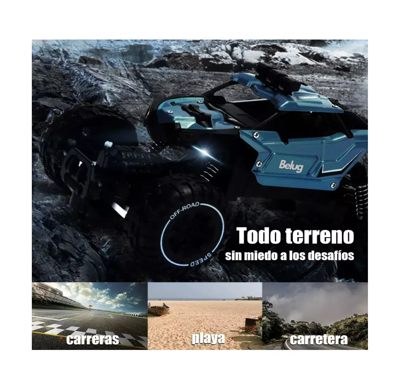 Foto 5 | Carro Control Remoto Recargable Todoterreno Belug Azul