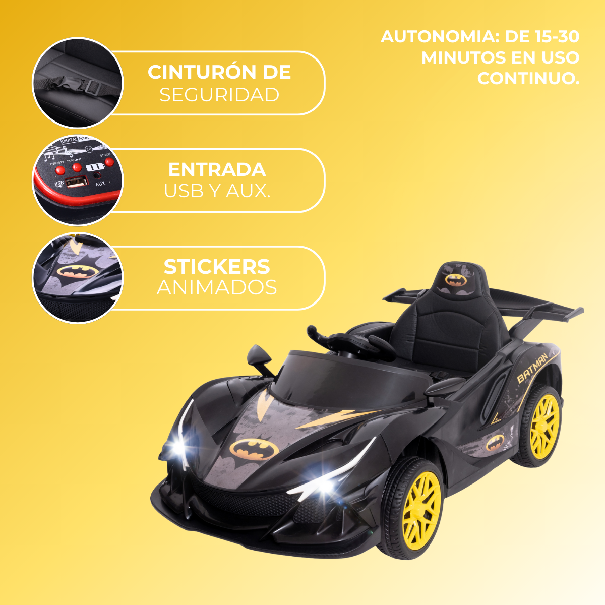 Foto 3 pulgar | Carro Montable Eléctrico Aeiou B002 con Pedal y Control Remoto para Niños