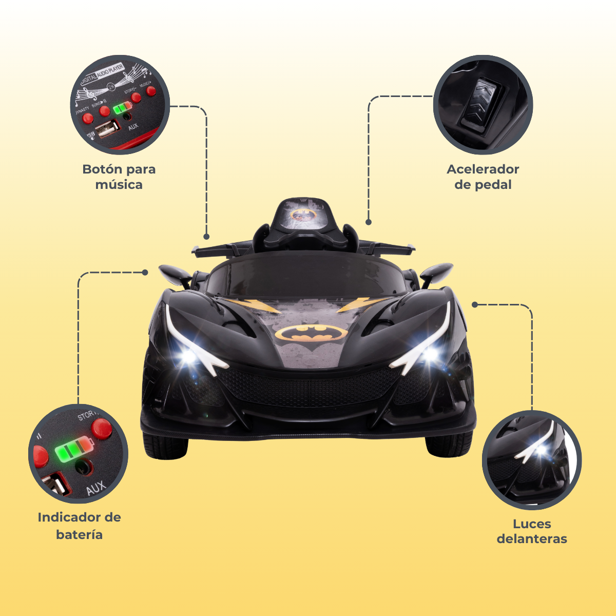 Foto 4 pulgar | Carro Montable Eléctrico Aeiou B002 con Pedal y Control Remoto para Niños