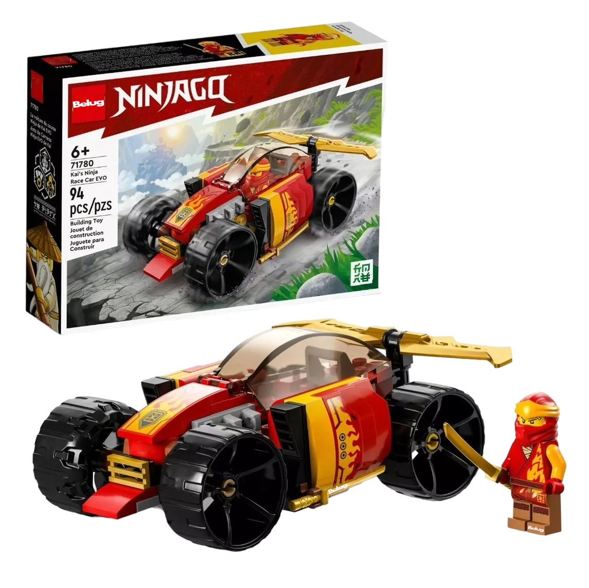 Foto 2 pulgar | Kit Coche De Carreras Ninja Evo De Kai 3+, Belug  Rojo