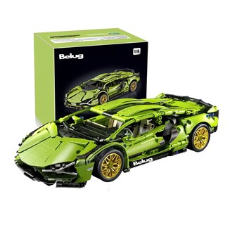Foto 1 | Bloques De Construcción Coche Carreras 1299 Pzs + Súper Realista, Belug Verde