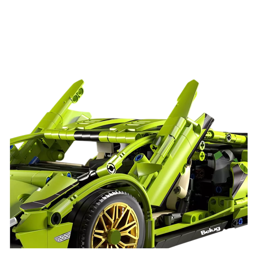 Foto 4 pulgar | Bloques De Construcción Coche Carreras 1299 Pzs + Súper Realista, Belug  Verde