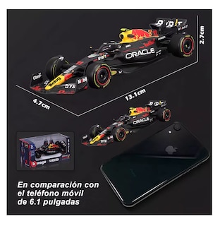 Foto 2 | Coche Sergio Pérez Fórmula 1 1:43 Burago Redbull F1 Rb19 #11, Belug Negro