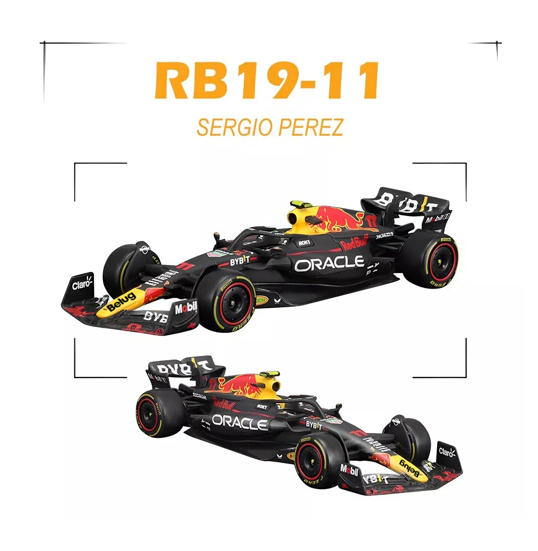 Foto 5 pulgar | Coche Sergio Pérez Fórmula 1 1:43 Burago Redbull F1 Rb19 #11, Belug Negro