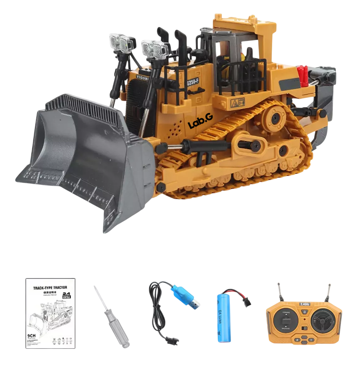 Bulldozer de Juguete con Control Remoto  9 Canales 2.4ghz
