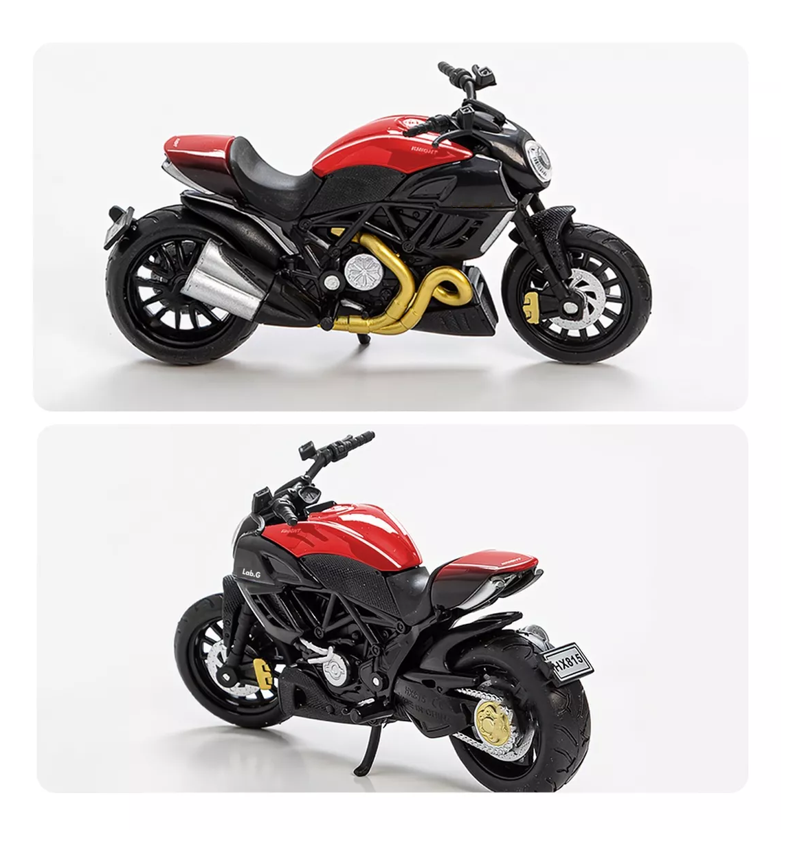 Foto 3 pulgar | Motocicleta de Juguete Alear Escala 1:18 Ducati Diavel Rojo