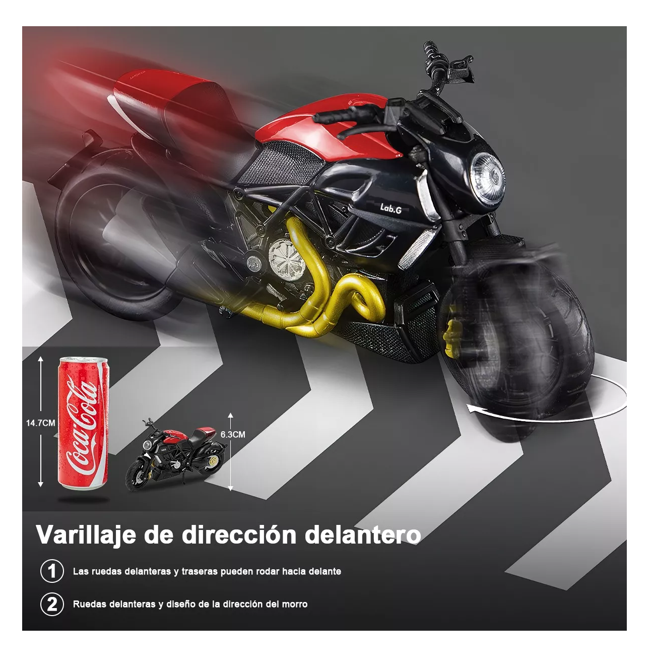Foto 6 pulgar | Motocicleta de Juguete Alear Escala 1:18 Ducati Diavel Rojo
