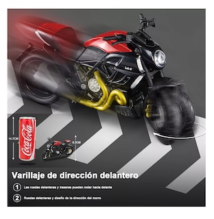 Foto 5 | Motocicleta de Juguete Alear Escala 1:18 Ducati Diavel Rojo