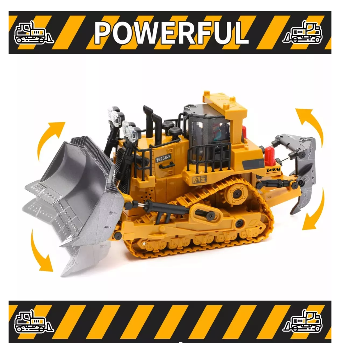 Foto 4 pulgar | Bulldozer De Aleación Con Control Remoto De 9 Canales 2.4ghz Belug Amarilla