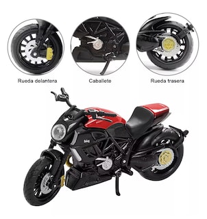 Foto 2 | Motocicleta de Juguete Belug 1:18 Ducati Diavel Roja