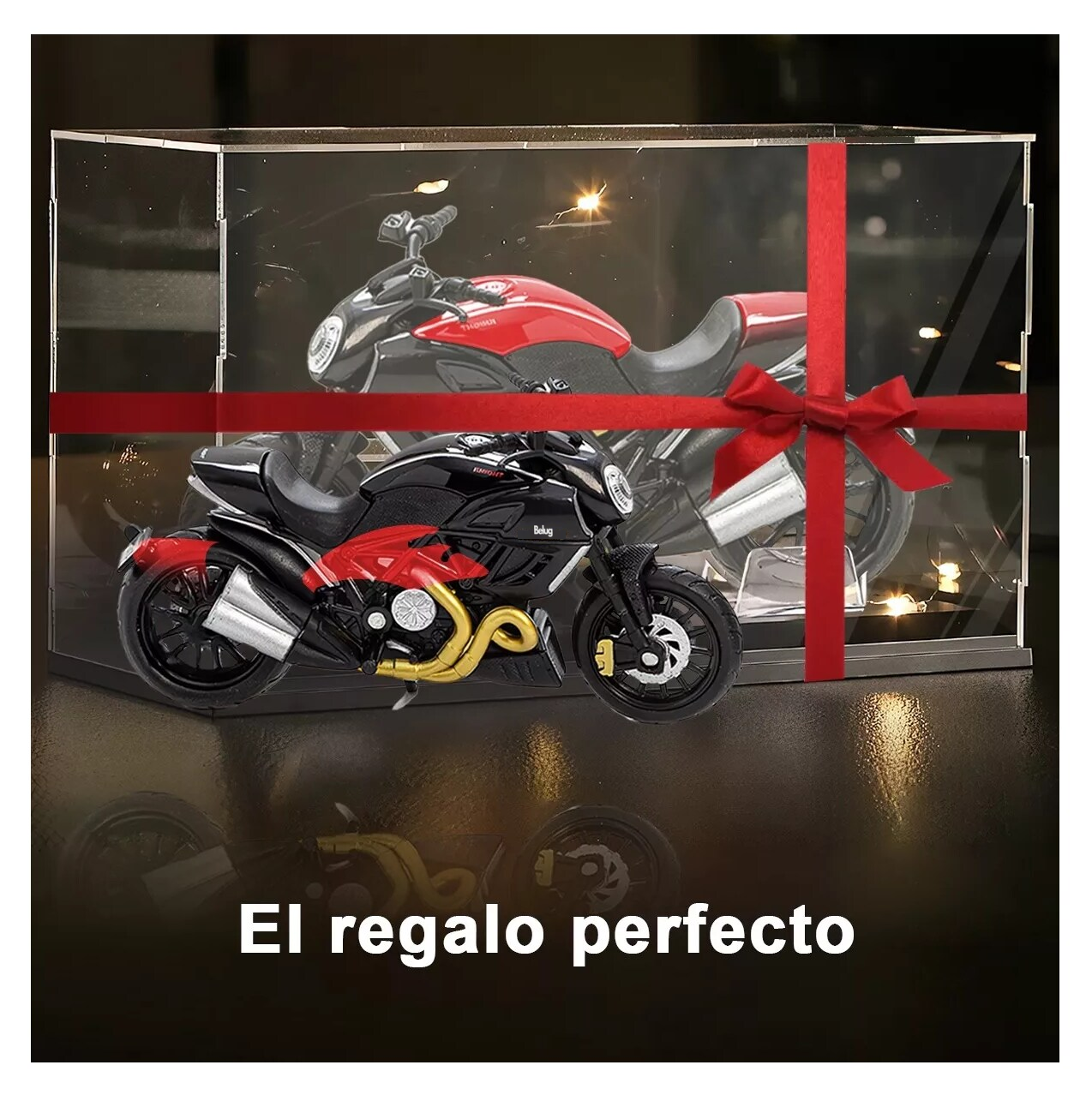 Foto 4 pulgar | Motocicleta de Juguete Belug 1:18 Ducati Diavel Roja
