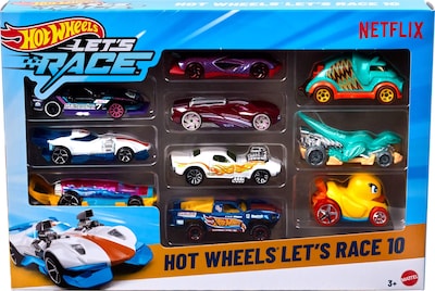 Foto 1 | Toy Cars & Trucks Hot Wheels Let's Race, Paquete De 10 Unidades, Escala 1:64 - Venta Internacional.
