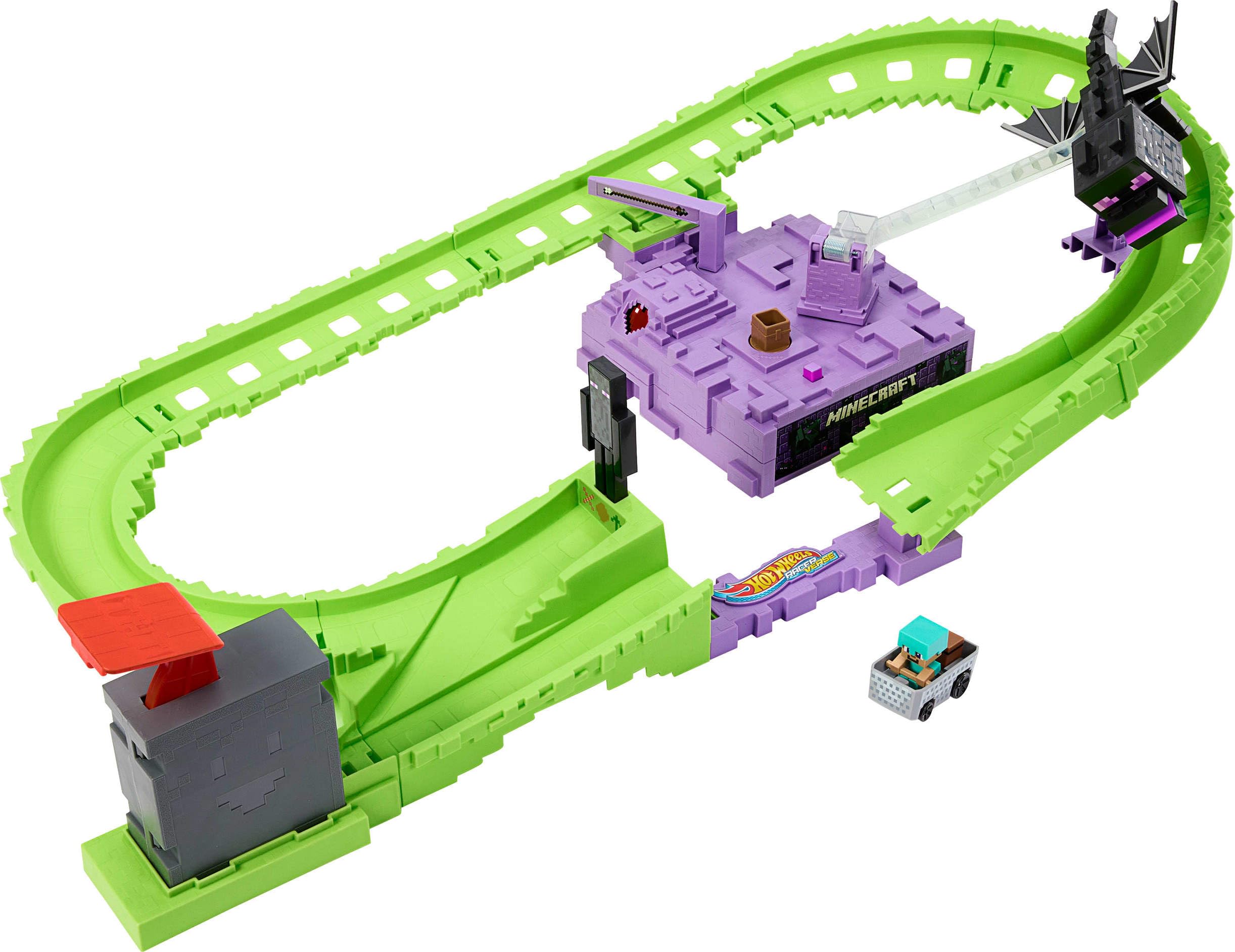 Set De Pista De Coches De Juguete Hot Wheels Racerverse Minecraft Con Steve - Venta Internacional.