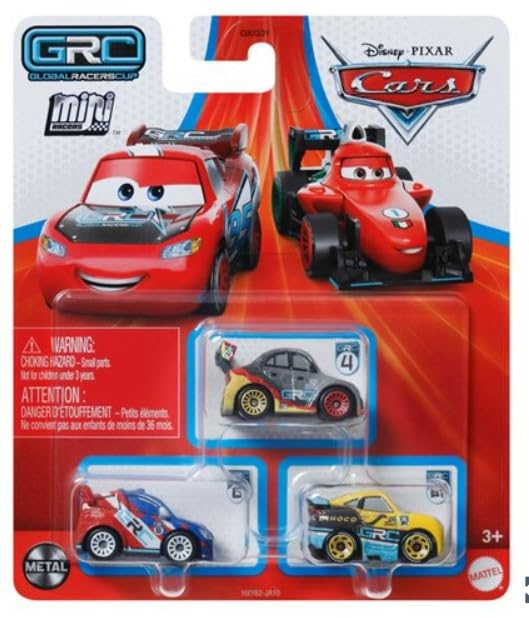 Paquete De 3 Minicarreras De Disney Cars (grc Racers 3 Raoul Caroule, Max Schnell Y Cruz Ramírez) - Venta Internacional