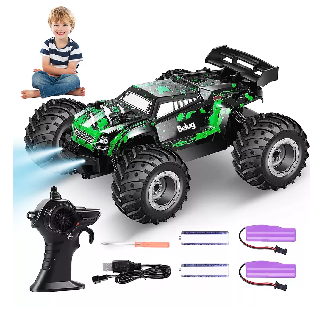 Foto 5 | Carro De Control Remoto Todo Terreno 2 Pilas Recargable 1:18, Belug  Negro/verde