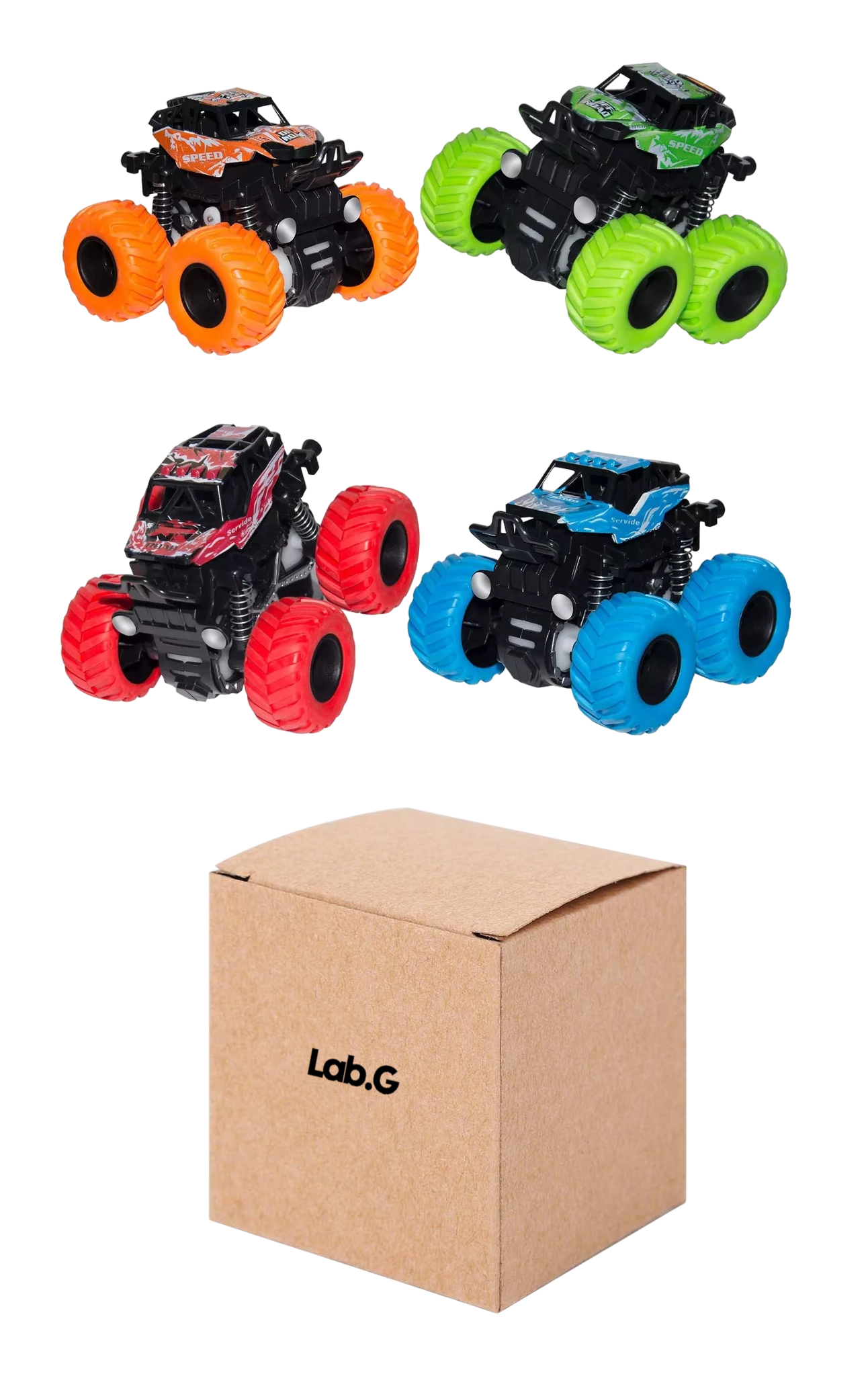 Juguetes Monster Truck Coches De Juguete De Fricción 4 Pcs
