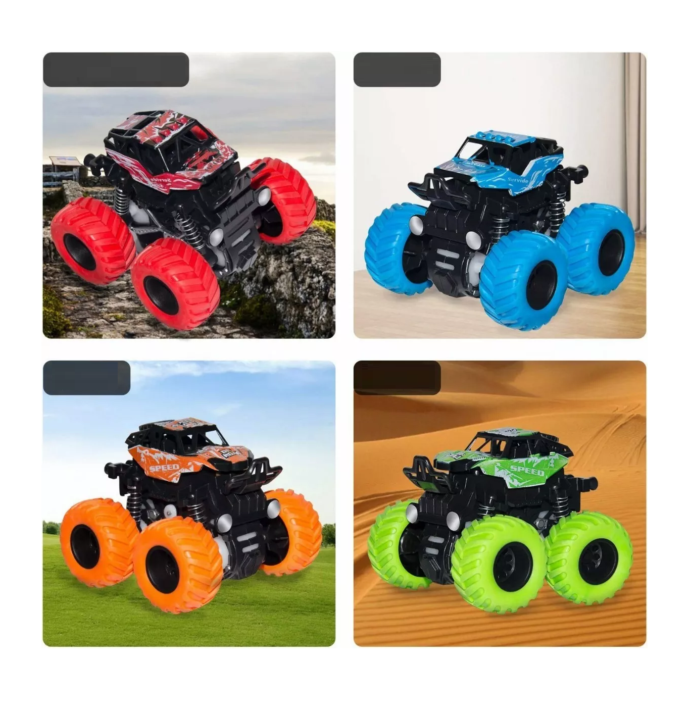 Foto 3 pulgar | Juguetes Monster Truck Coches De Juguete De Fricción 4 Pcs