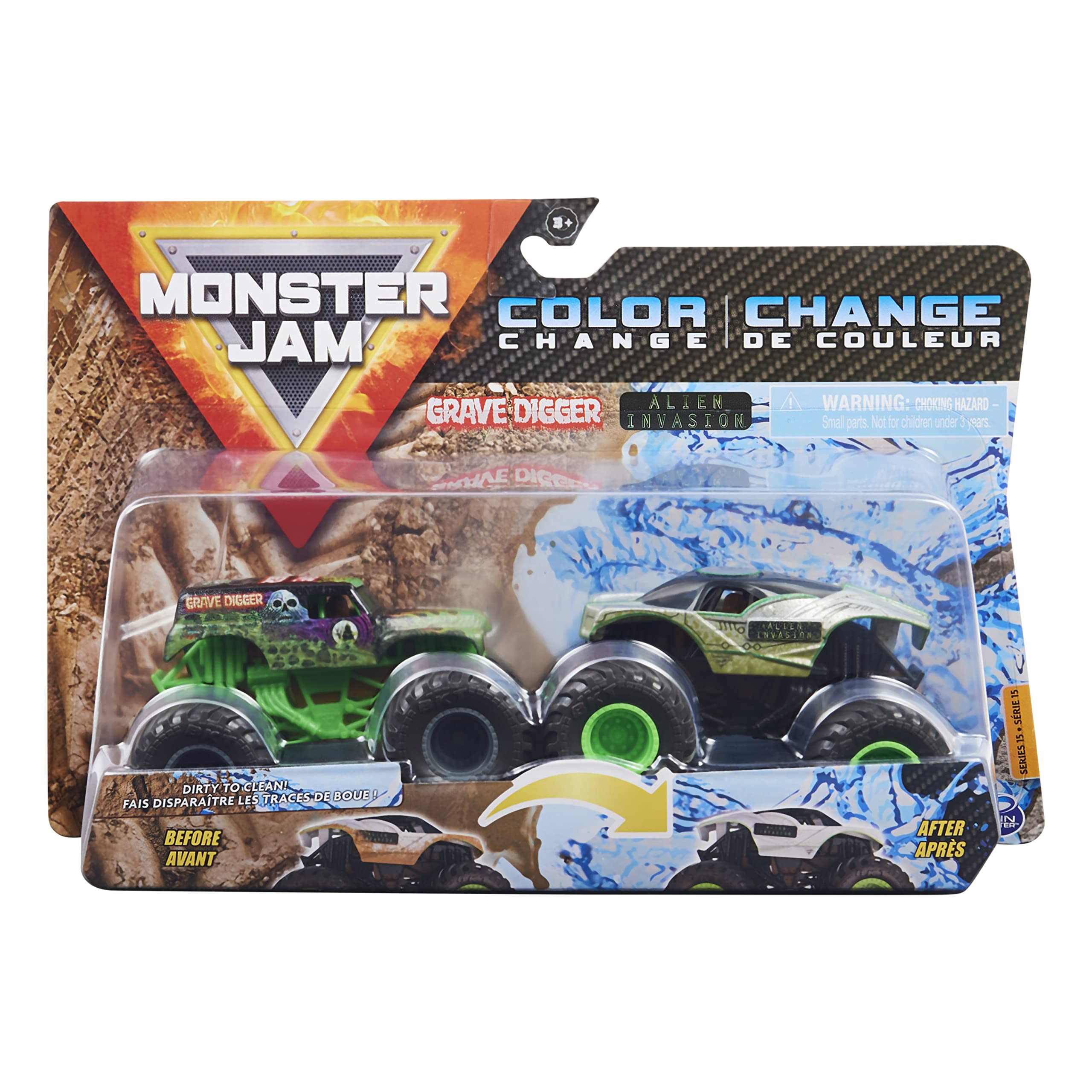Toy Monster Trucks Monster Jam Grave Digger Vs Alien 1:64 - Venta Internacional.