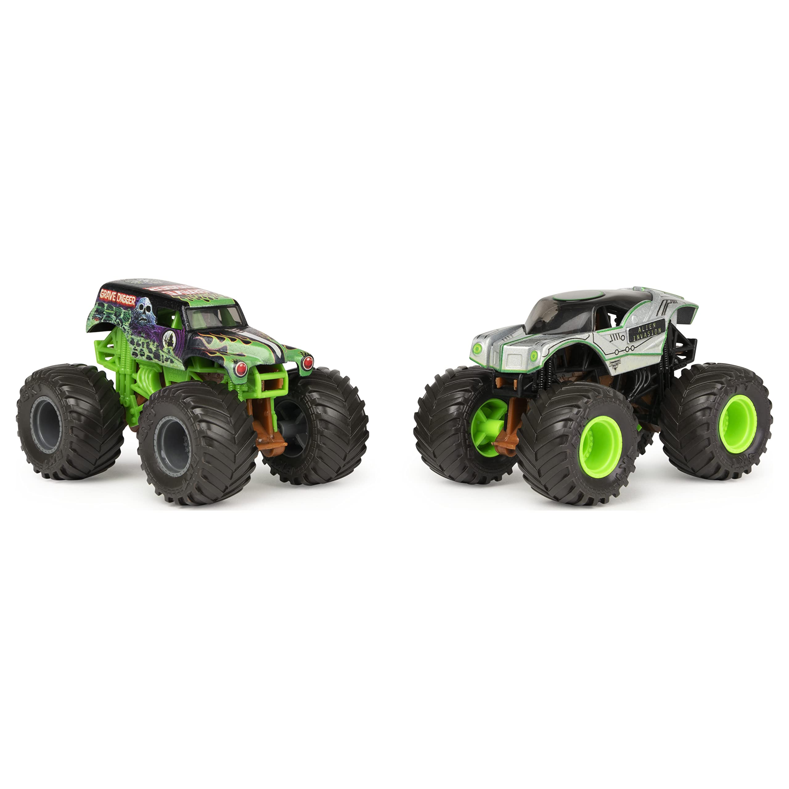 Foto 3 pulgar | Toy Monster Trucks Monster Jam Grave Digger Vs Alien 1:64 - Venta Internacional.
